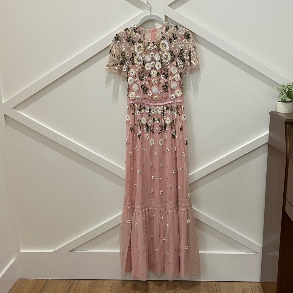 Needle & Thread Pink Floral Embroidered Maxi Dress